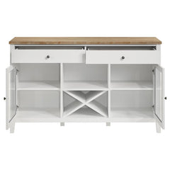 Hollis 2-door Dining Sideboard with Drawers Brown and White - 122245