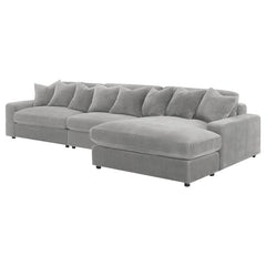 Blaine Upholstered Reversible Chaise Sectional Sofa Fog - 509900-SET