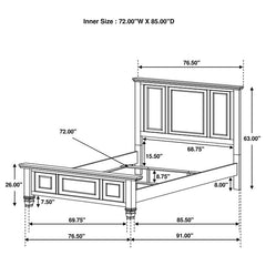 Sandy Beach Wood California King Panel Bed Black - 201321KW