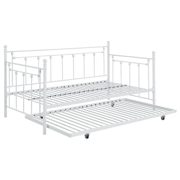 Nocus Metal Twin Daybed with Trundle White - 306055