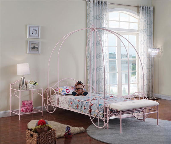Massi Metal Twin Canopy Bed Powder Pink - 400155T