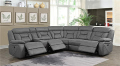 Higgins Upholstered Power Reclining Sectional Sofa Grey - 600370
