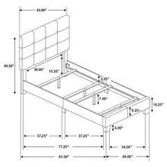 Mapes Upholstered Twin Panel Bed Grey - 305747T