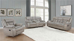 Greer 3-piece Upholstered Reclining Sofa Set Taupe - 651351-S3