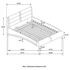 Jeremaine Upholstered Eastern King Sleigh Bed Black - 300350KE