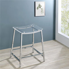 Jovani Acrylic Backless Counter Height Bar Stools Clear and Chrome (Set of 2) - 182358