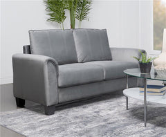 Davis Upholstered Rolled Arm Loveseat Grey - 509635