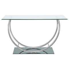 Danville U-shaped Glass Top Entryway Console Table Chrome - 704989
