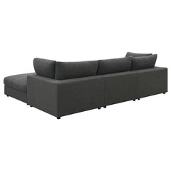 Serene 4-piece Upholstered Modular Sectional Sofa Charcoal - 551324-SETB