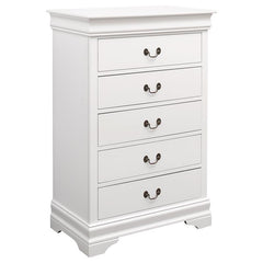 Louis Philippe 5-piece Twin Bedroom Set White - 204691T-S5