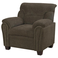 Clementine Upholstered Padded Arm Accent Chair Brown - 506573