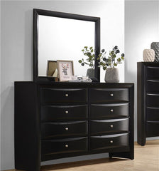 Briana Rectangular 8-drawer Dresser with Mirror Black - 200703M