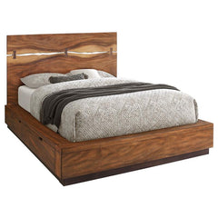Winslow Wood Queen Storage Panel Bed Smokey Walnut - 223250SQ