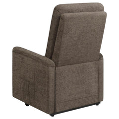 Henrietta Upholstered Power Lift Massage Chair Brown - 609404P