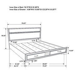 Miranda Wood Eastern King Storage Panel Bed White - 205111KE