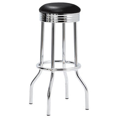 Theodore Upholstered Metal Swivel Bar Stool Black (Set of 2) - 2408