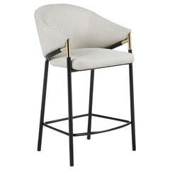 Chadwick Sloped Arm Counter Height Stools Beige and Glossy Black (Set of 2) - 183436