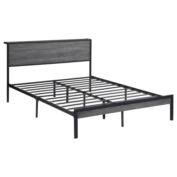 Ricky Metal Full Panel Bed Grey - 302143F