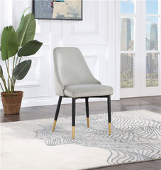 Gabrielle Upholstered Solid Back Dining Side Chair Grey and Black (Set of 2) - 190362