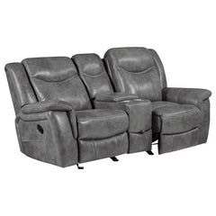 Conrad Upholstered Padded Arm Glider Loveseat Grey - 650355