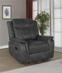 Lawrence Upholstered Padded Arm Glider Recliner Charcoal - 603506