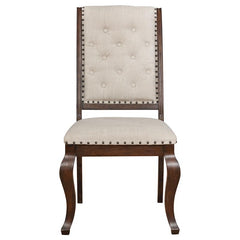 Brockway Tufted Dining Chairs Cream and Antique Java (Set of 2) - 110312