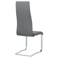 Montclair Upholstered High Back Side Chairs Grey and Chrome (Set of 4) - 100515GRY