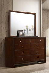 Serenity Rectangular 9-drawer Dresser with Mirror Rich Merlot - 201973M
