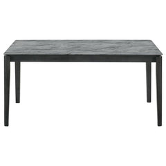 Stevie Rectangular Faux Marble Top Dining Table Grey and Black - 115111SLT