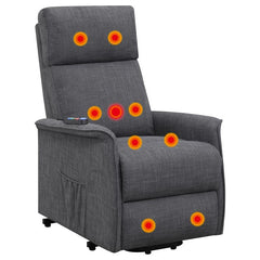 Herrera Upholstered Power Lift Massage Chair Charcoal - 609406P