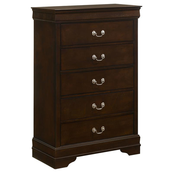 Louis Philippe 5-drawer Chest with Silver Bails Cappuccino - 202415