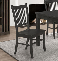 Marbrisa Slat Back Dining Side Chair Matte Black (Set of 2) - 123072