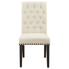 Alana Upholstered Side Chairs Beige and Smokey Black (Set of 2) - 107286