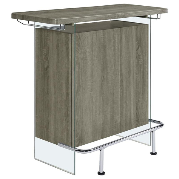 Acosta Rectangular Bar Unit with Footrest and Glass Side Panels - 182631