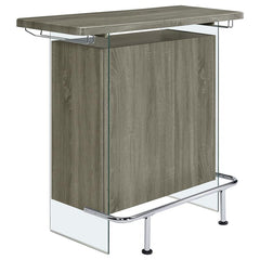 Acosta Rectangular Bar Unit with Footrest and Glass Side Panels - 182631