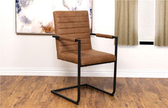 Nate Upholstered Dining Arm Chair Antique Brown and Black (Set of 2) - 123153