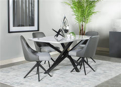 Paulita 5-piece Rectangular Dining Set White and Grey - 110711-S5