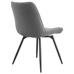 Diggs Upholstered Tufted Swivel Dining Chairs Grey and Gunmetal (Set of 2) - 193312