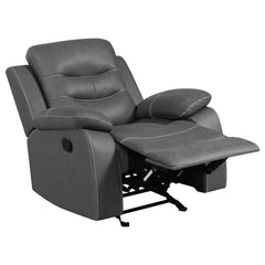 Nova Upholstered Padded Arm Glider Recliner Dark Grey - 602533