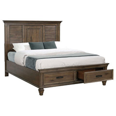 Franco Wood Queen Storage Panel Bed Burnished Oak - 200970Q