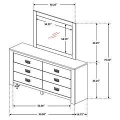 Frederick 6-drawer Dresser with Mirror Weathered Oak - 222963M