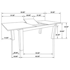 Jakob 5-piece Rectangular Dining Set Grey and Black - 115131-S5