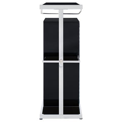 Zinnia 2-tier Bar Unit Glossy Black and White - 130076