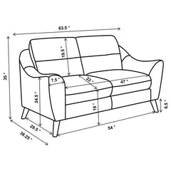 Gano 2-piece Upholstered Sloped Arm Sofa Set Navy Blue - 509514-S2