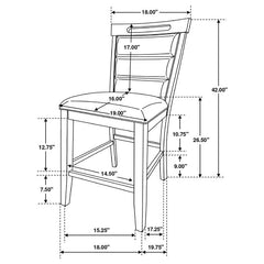 Prentiss Upholstered Counter Height Chair (Set of 2) Black and Cappuccino - 193109