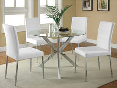 Vance Glass Top Dining Table with X-cross Base Chrome - 120760