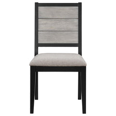 Elodie Upholstered Padded Seat Dining Side Chair Dove Grey and Black (Set of 2) - 121222