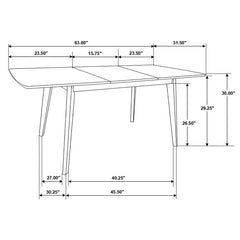 Alfredo Dining Room Set Natural Walnut and Grey - 108080-S6