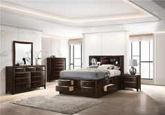 Phoenix 5-piece Eastern King Bedroom Set Cappuccino - 200409KE-S5