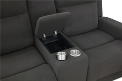 Brentwood 3-piece Upholstered Reclining Sofa Set Black - 610284-S3